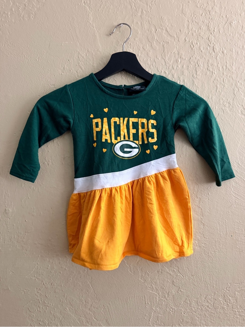 Green and Gold Packers Girls Casual Dress by (blank)